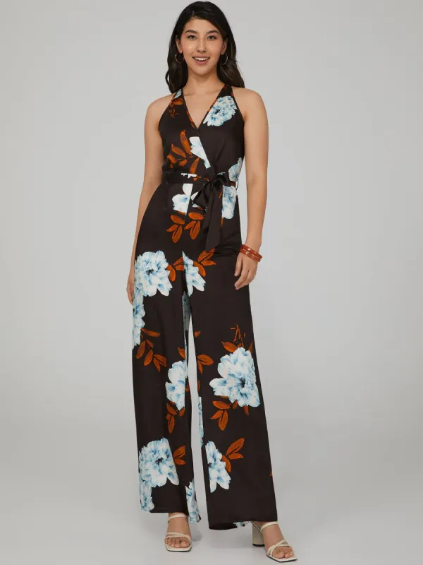 Satin Wide Leg Jumpsuit sold by Suzy Shier