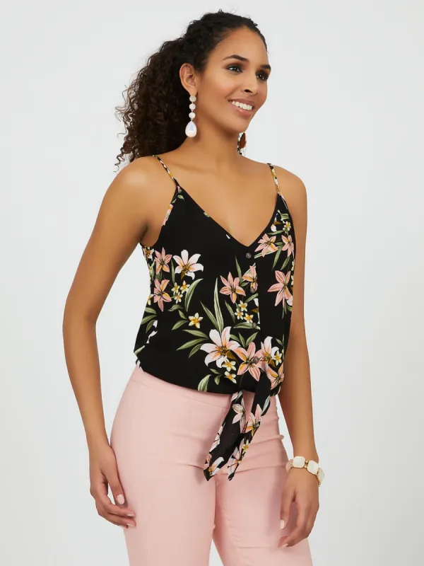 Tie-Front Cami Top sold by Suzy Shier