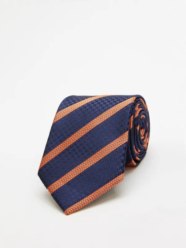 Mixed Pattern Houndstooth And Striped Tie sold by Suzy Shier