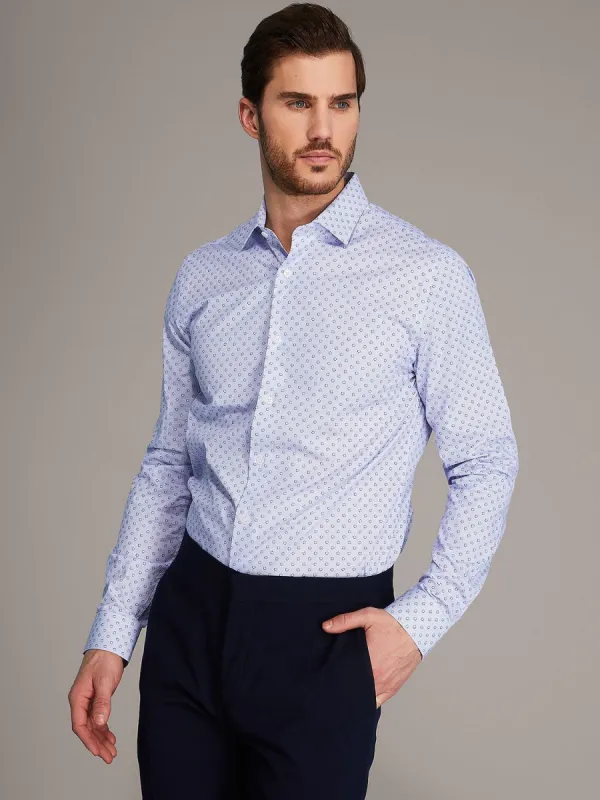 Micro Polka Dot Printed Slim Fit Dress Shirt sold by Suzy Shier