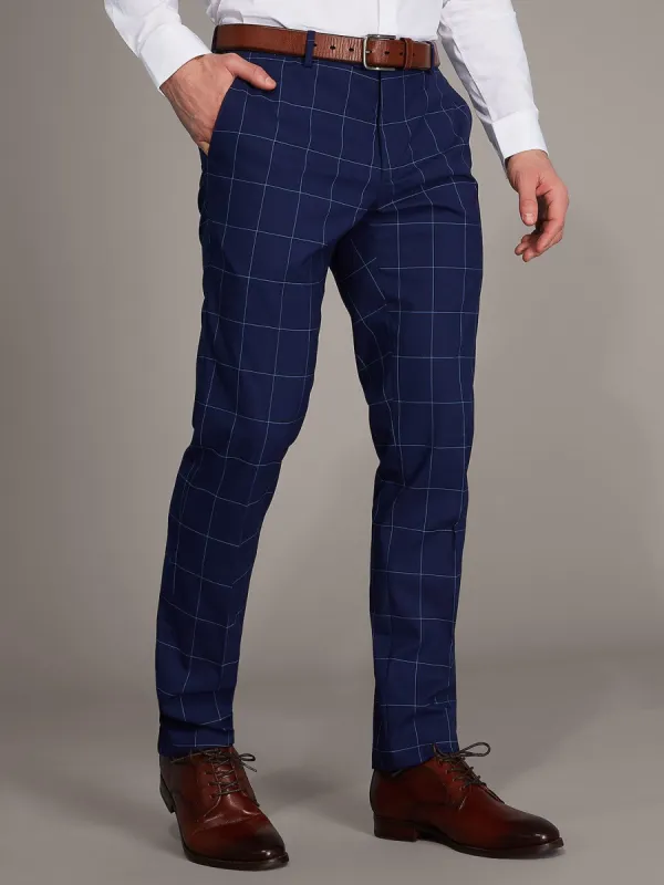 Windowpane Print Stretch Slim Fit Suit Pant sold by Suzy Shier