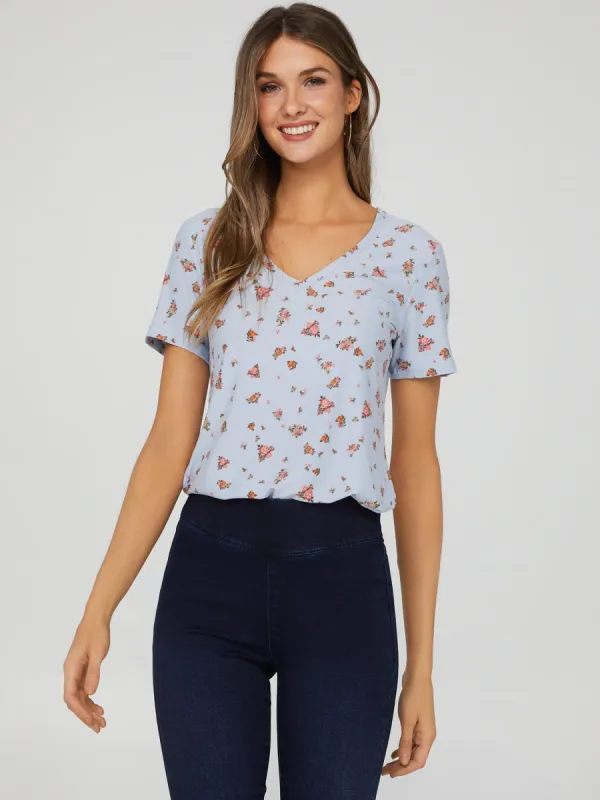 Printed V-Neck Tee sold by Suzy Shier