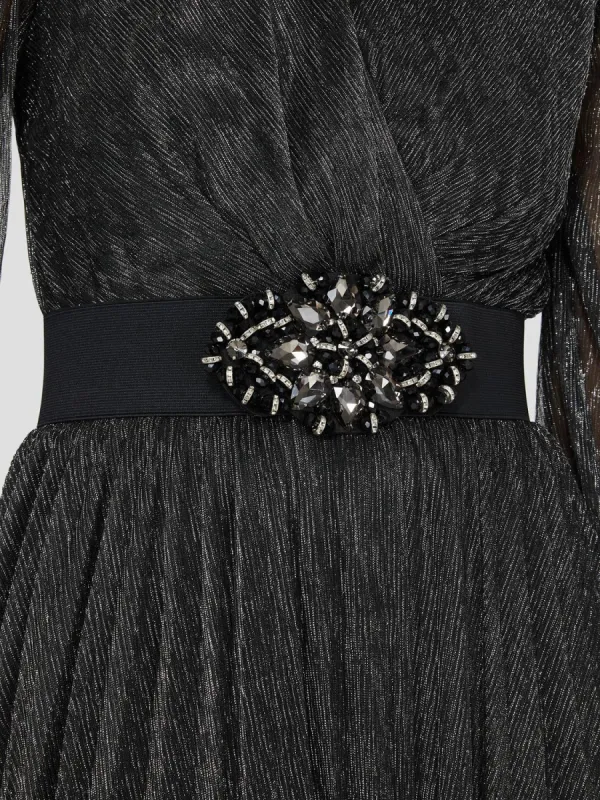 Jewel Buckle Elastic Belt sold by Suzy Shier