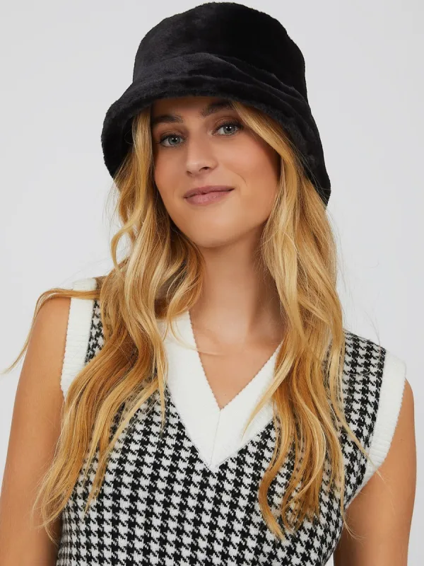 Faux-Fur Bucket Hat sold by Suzy Shier