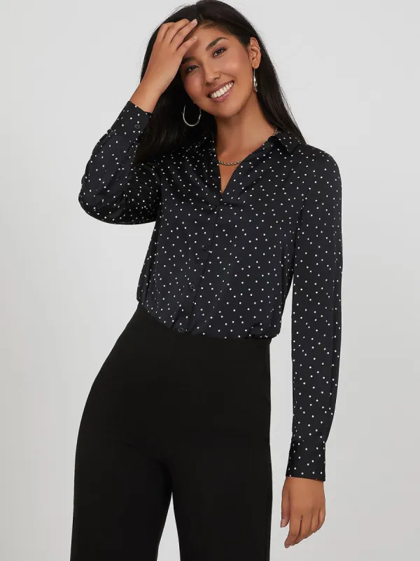 Long Sleeve Satin Blouse sold by Suzy Shier