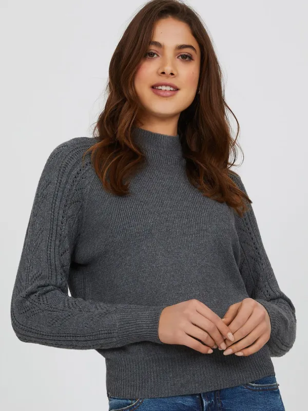 Raglan Sleeve Mock Neck Sweater sold by Suzy Shier