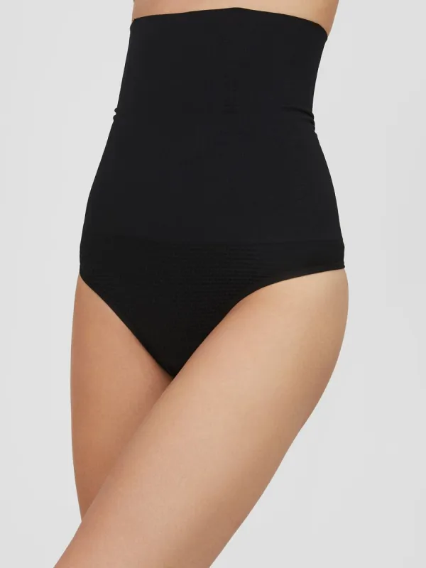 High-Waist Knit Shaper Thong sold by Suzy Shier