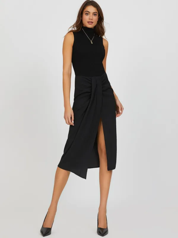 Front Knot Midi Skirt sold by Suzy Shier