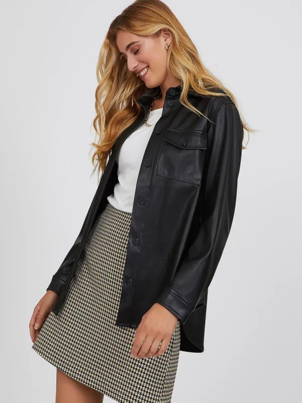 Patch Pocket Shacket sold by Suzy Shier