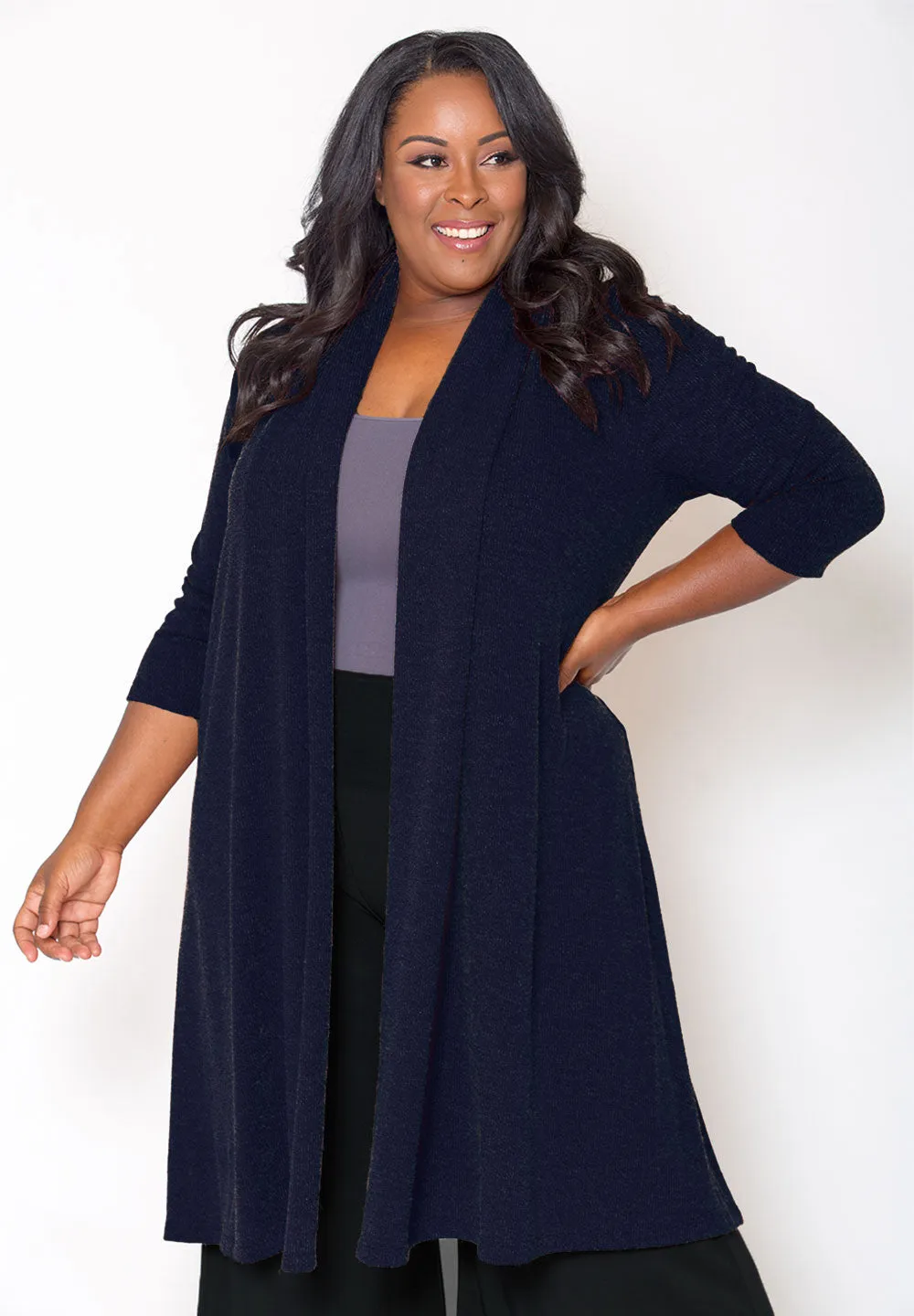 Knit Long Parker Cardigan sold by SWAK