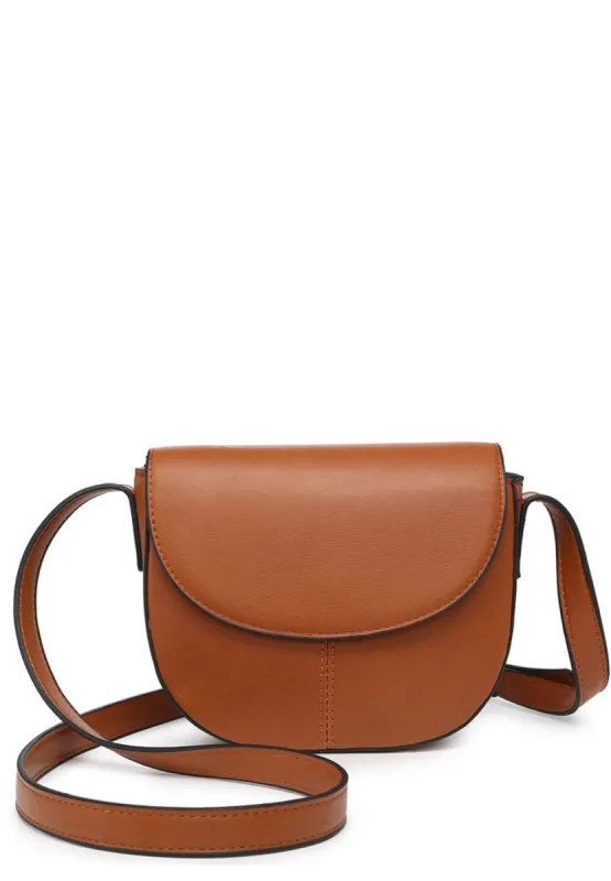 Brown Smooth Fashion Flap Crossbody Handbag sold by SWAK