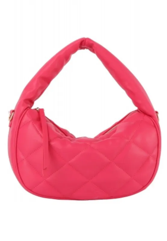Fuchsia Quilted Puffy Hobo Shoulder Handbag sold by SWAK