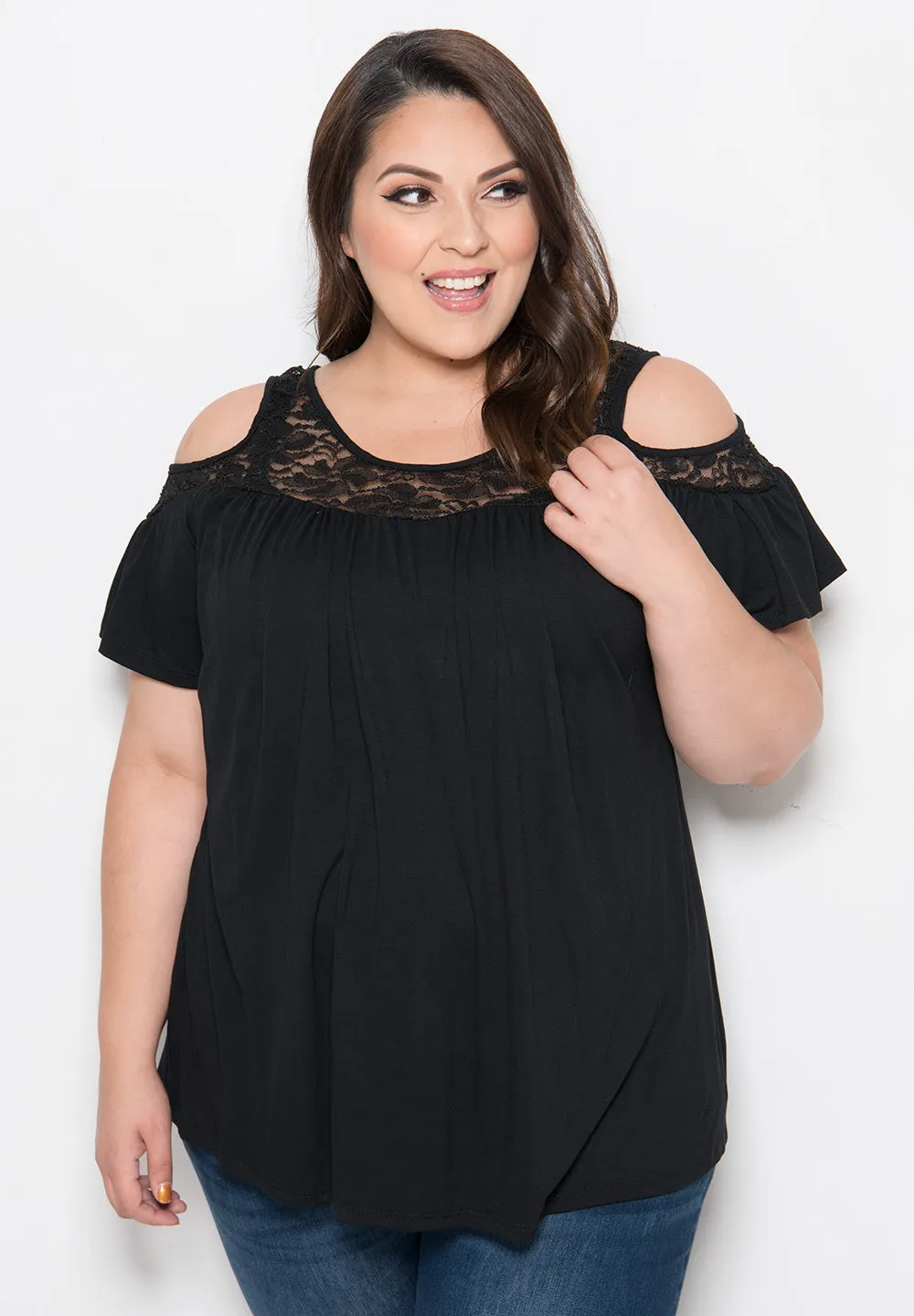Stacy Cold-Shoulder Top sold by SWAK