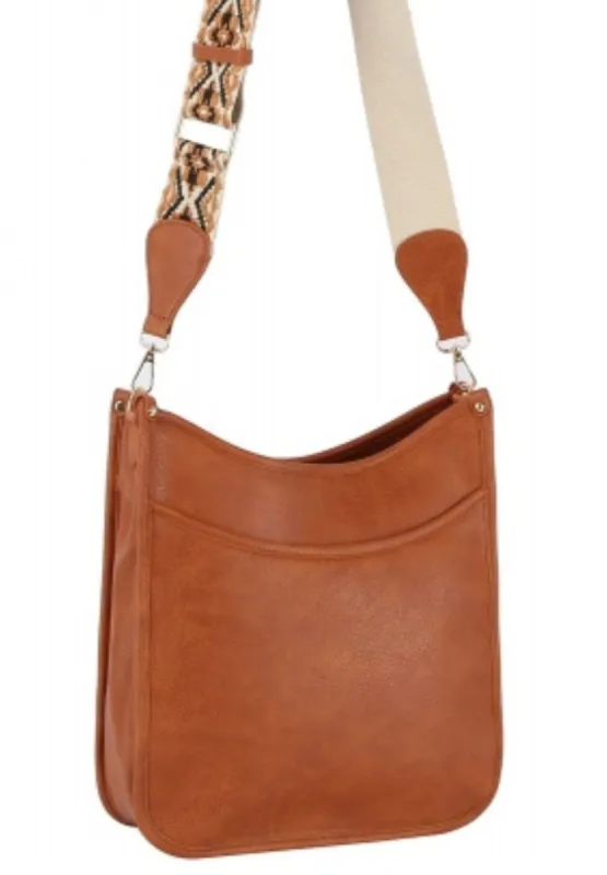 Brown Aztec Tribal Printed Guitar Strap Crossbody Handbag sold by SWAK