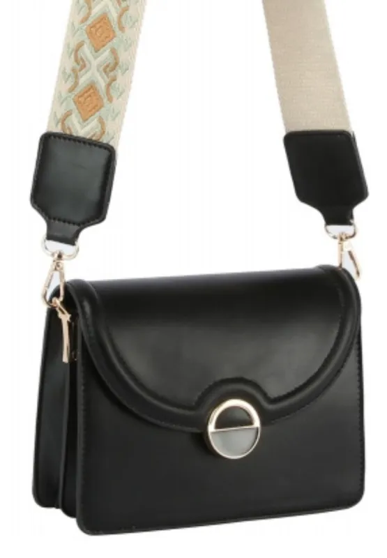 Black Guitar Strap Fashion Flap Crossbody Handbag sold by SWAK