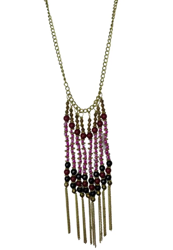 Necklace Purple Beaded Fringe 21 sold by SWAK