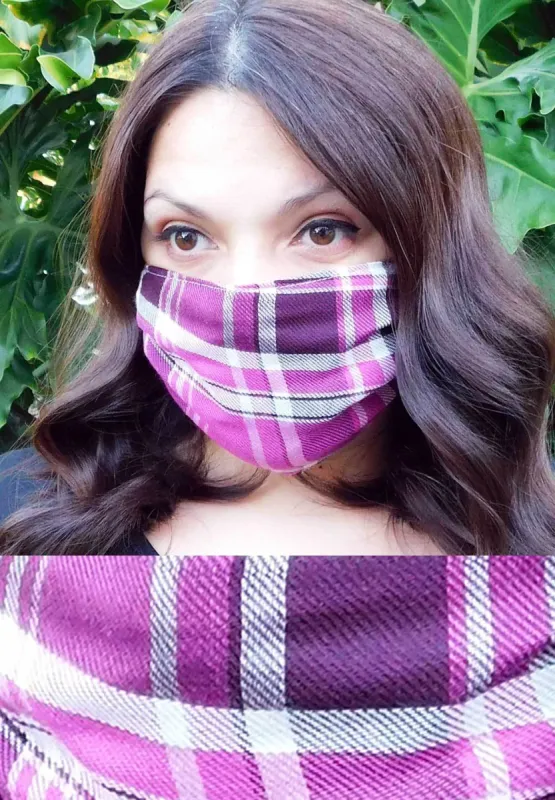 Purple Plaid Mask sold by SWAK