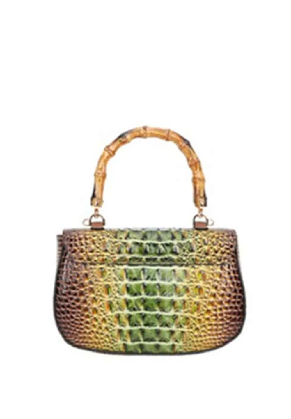 2 in 1 Crocodile Bamboo Handle Tie-dyed Satchel Green sold by SWAK product image thumbnail 3