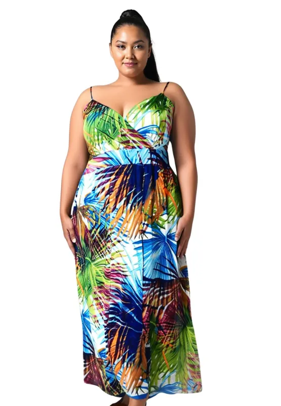 Sabrina Maxi Dress Rainbow Palm sold by SWAK