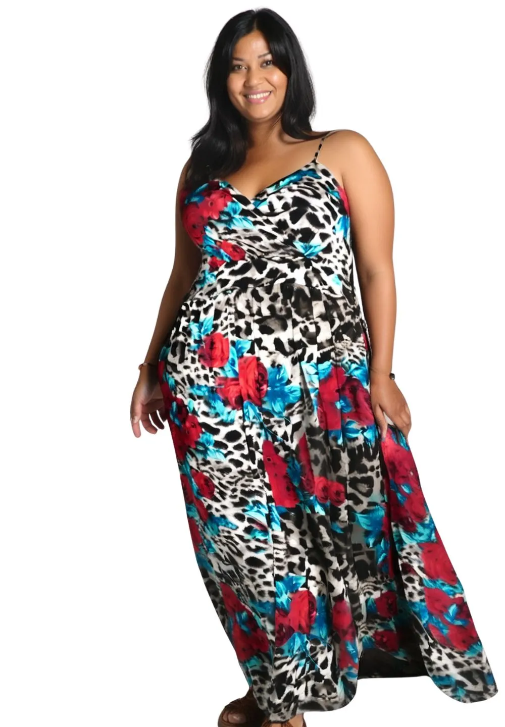 Sabrina Maxi Dress Leopard Rose sold by SWAK