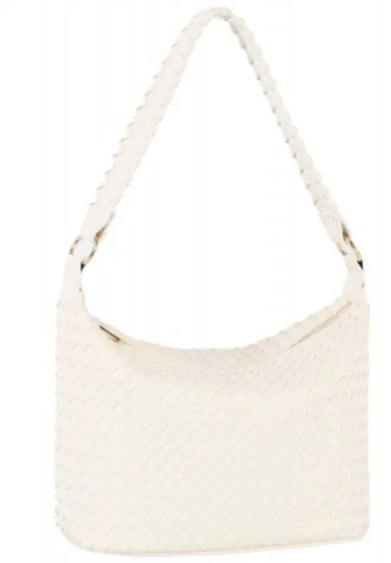 White Woven Hobo Shoulder Bag sold by SWAK