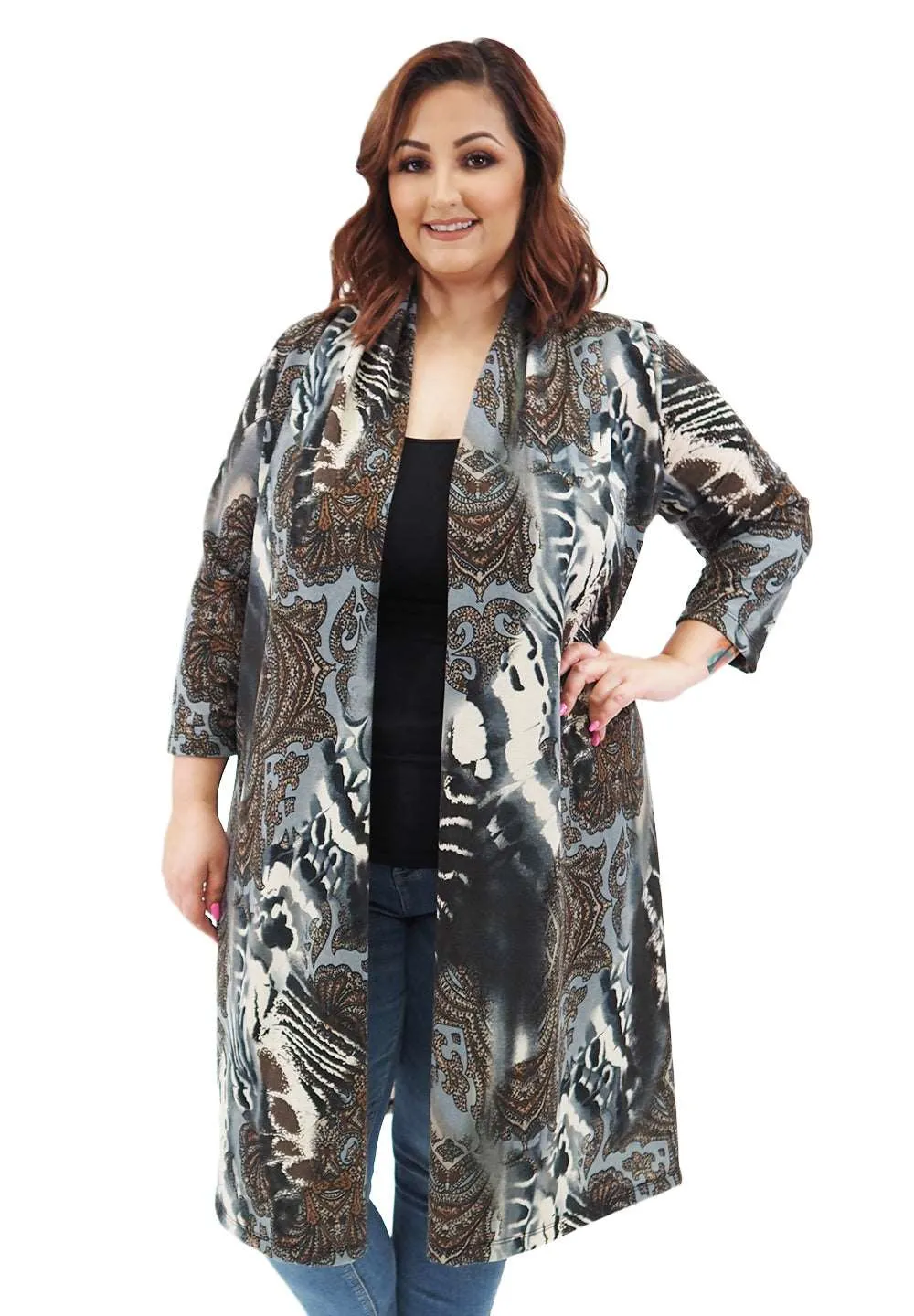 Knit Long Parker Cardigan sold by SWAK