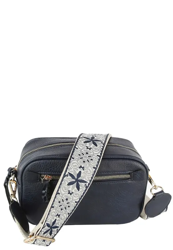 Navy Guitar strap Crossbody Handbag sold by SWAK