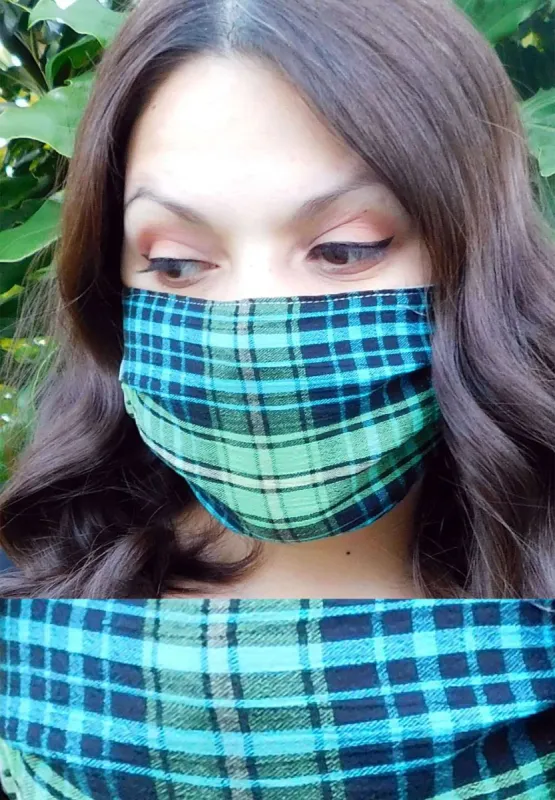Green Plaid Mask sold by SWAK