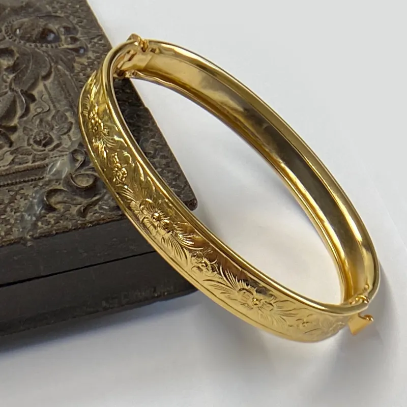 Victorian vintage gold bangle bracelet BR208 sold by Sweet Romance