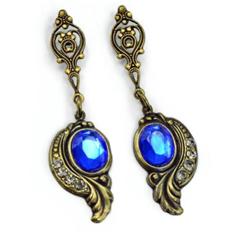 Victorian Curves and Crystal Earrings E416 sold by Sweet Romance