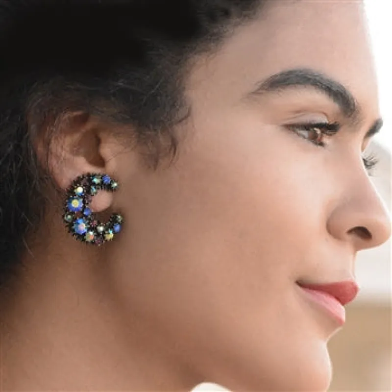 Indigo Blue Moon Earrings made by Sweet Romance
