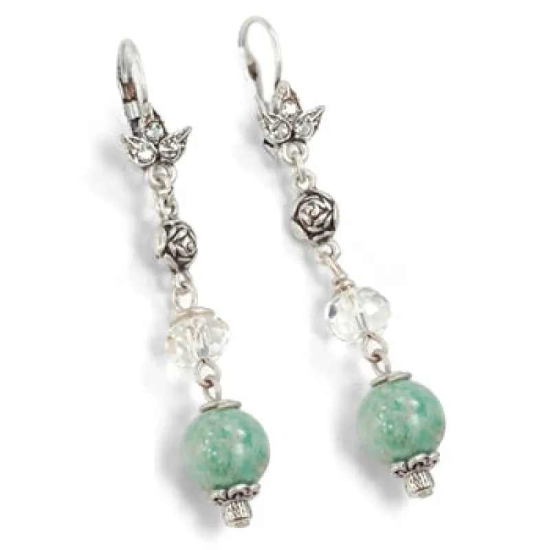 Aventurine Bead Earrings E1337 sold by Sweet Romance