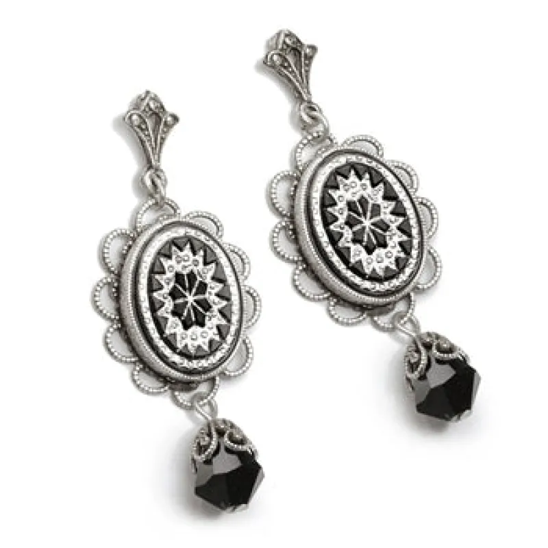 Vintage Starburst Oval Earrings sold by Sweet Romance