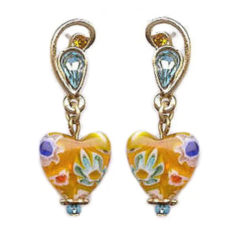 Millefiori Glass Candy Hearts Earrings sold by Sweet Romance