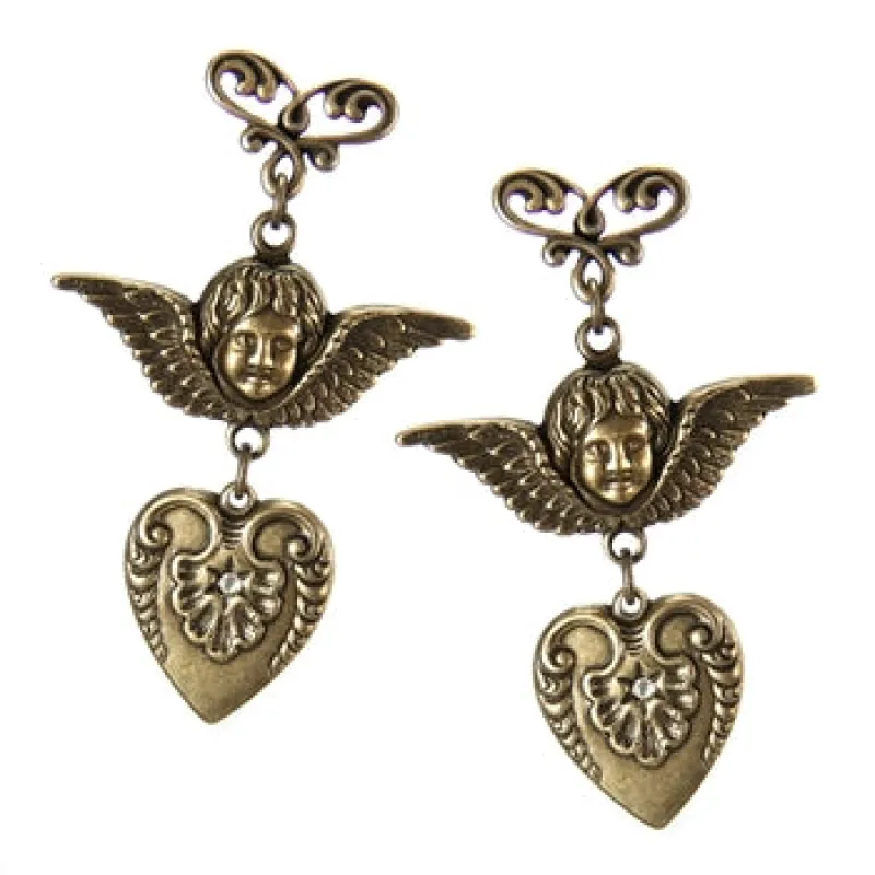 Victorian Valentine Cherub Earrings E161-P sold by Sweet Romance