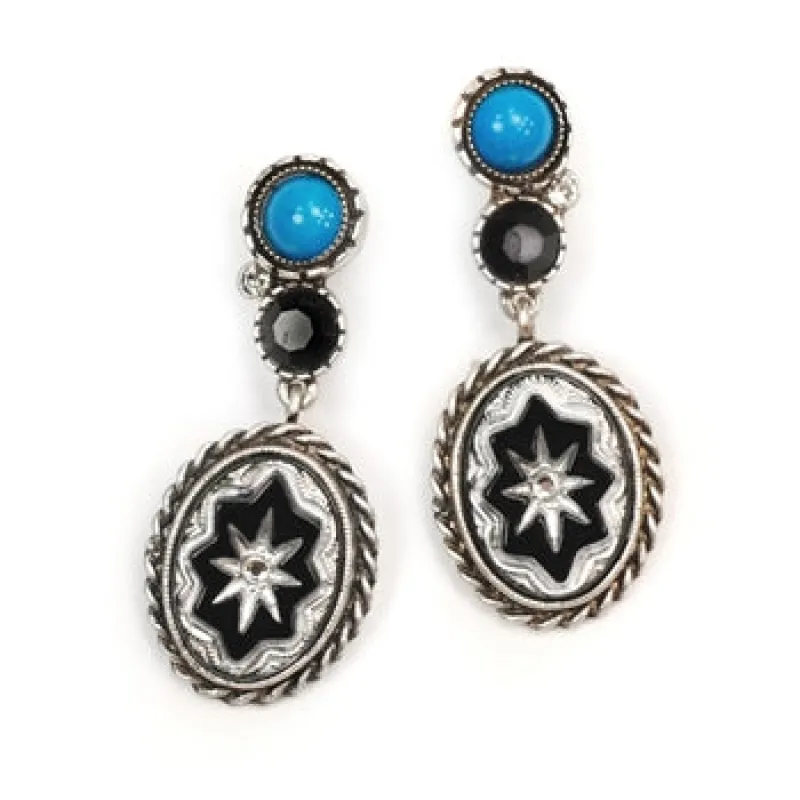 Black Rock Vintage Glass Earrings E311 sold by Sweet Romance