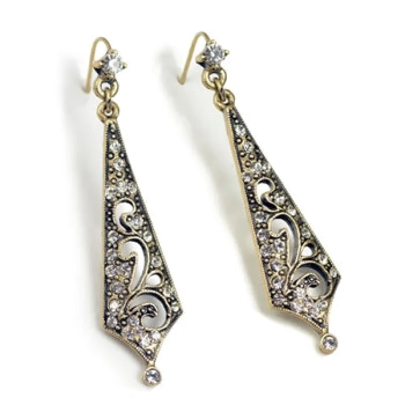 Art Deco Vintage Taper Earrings E139 sold by Sweet Romance