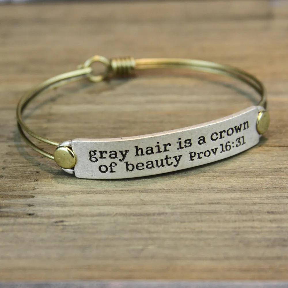 Gray hair is a crown of beauty Bible Verse Bracelet BR501 sold by Sweet Romance product image thumbnail 2