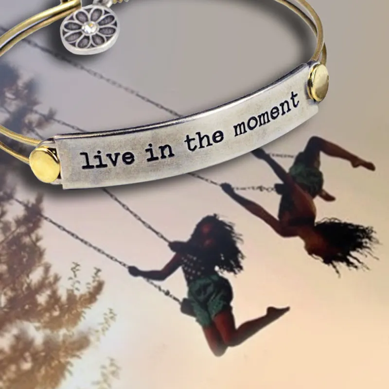 Live in the moment Inspirational Message Bracelet BR416 sold by Sweet Romance
