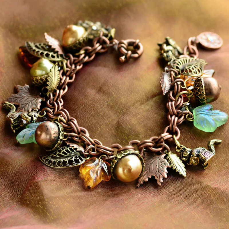 Squirrel's Harvest Charm Bracelet BR648 sold by Sweet Romance