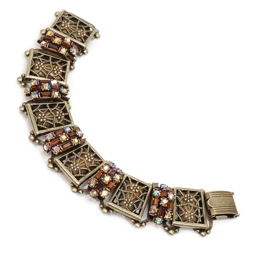 Art Deco Filigree Link Crystal Vintage Bracelet BR1137 sold by Sweet Romance product image thumbnail 2