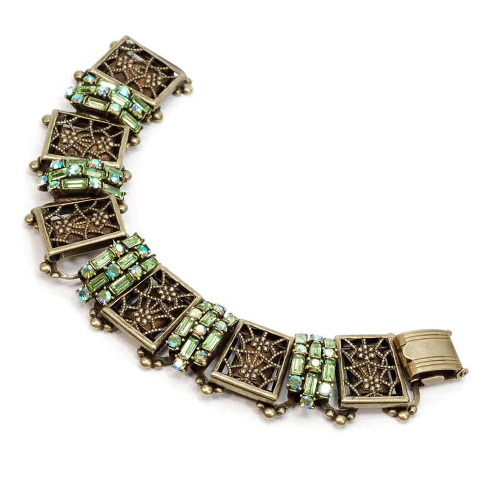 Art Deco Filigree Link Crystal Vintage Bracelet BR1137 sold by Sweet Romance product image thumbnail 4