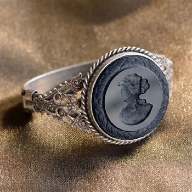 Delphine Jet Intaglio Bracelet BR485 sold by Sweet Romance