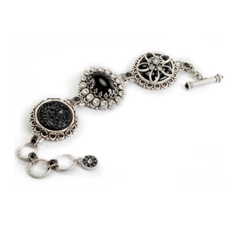 Jet Black Trio Link Bracelet BR203 sold by Sweet Romance