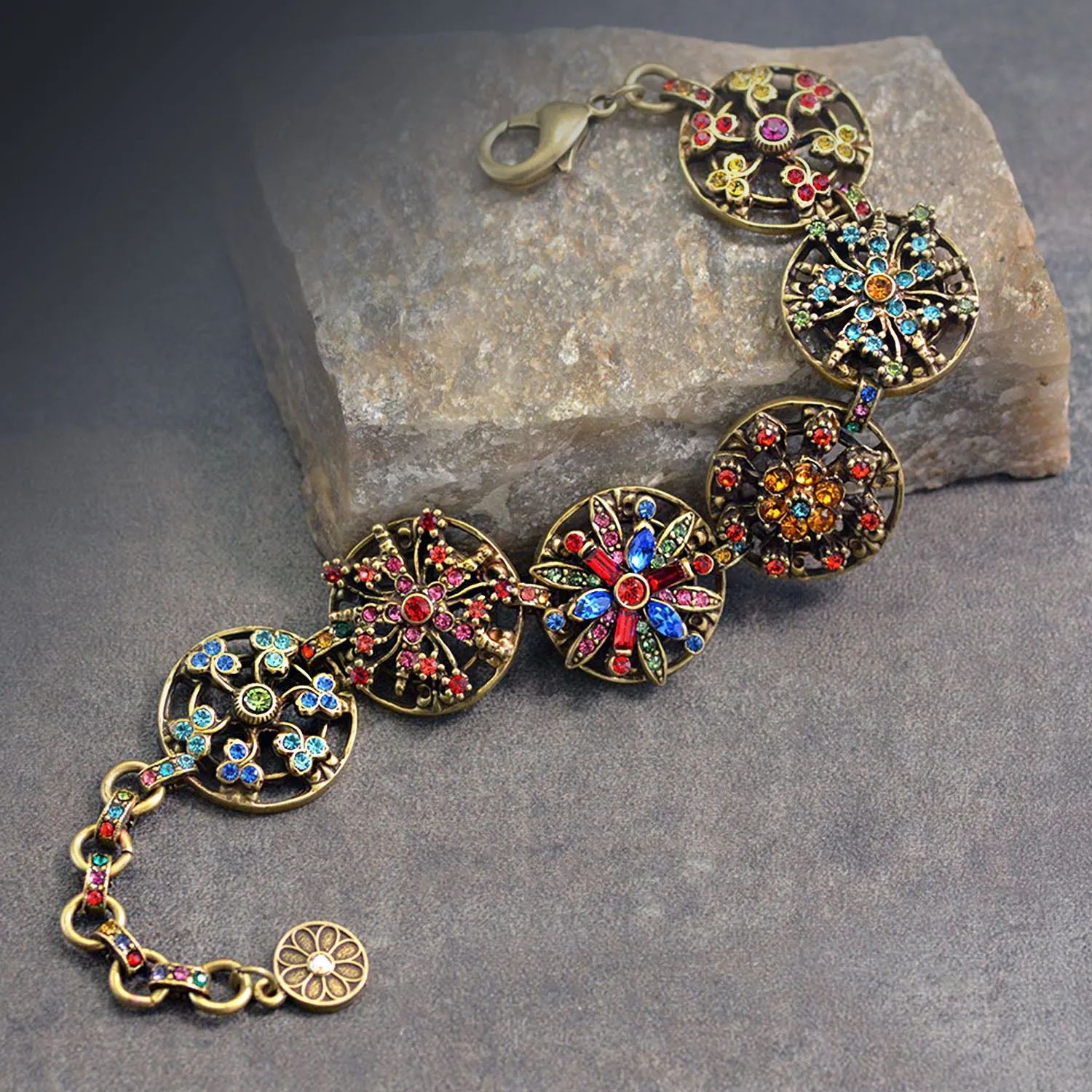 Rainbow Crystal Calypso Statement Bracelet sold by Sweet Romance product image thumbnail 2