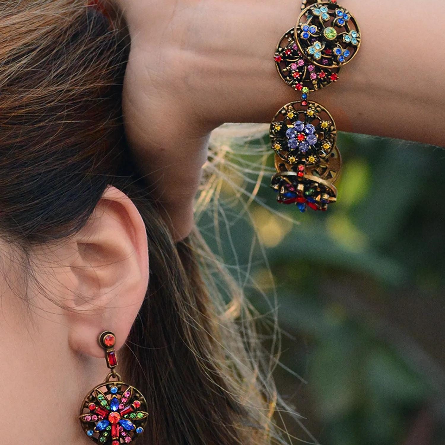 Rainbow Crystal Calypso Statement Bracelet sold by Sweet Romance product image thumbnail 3