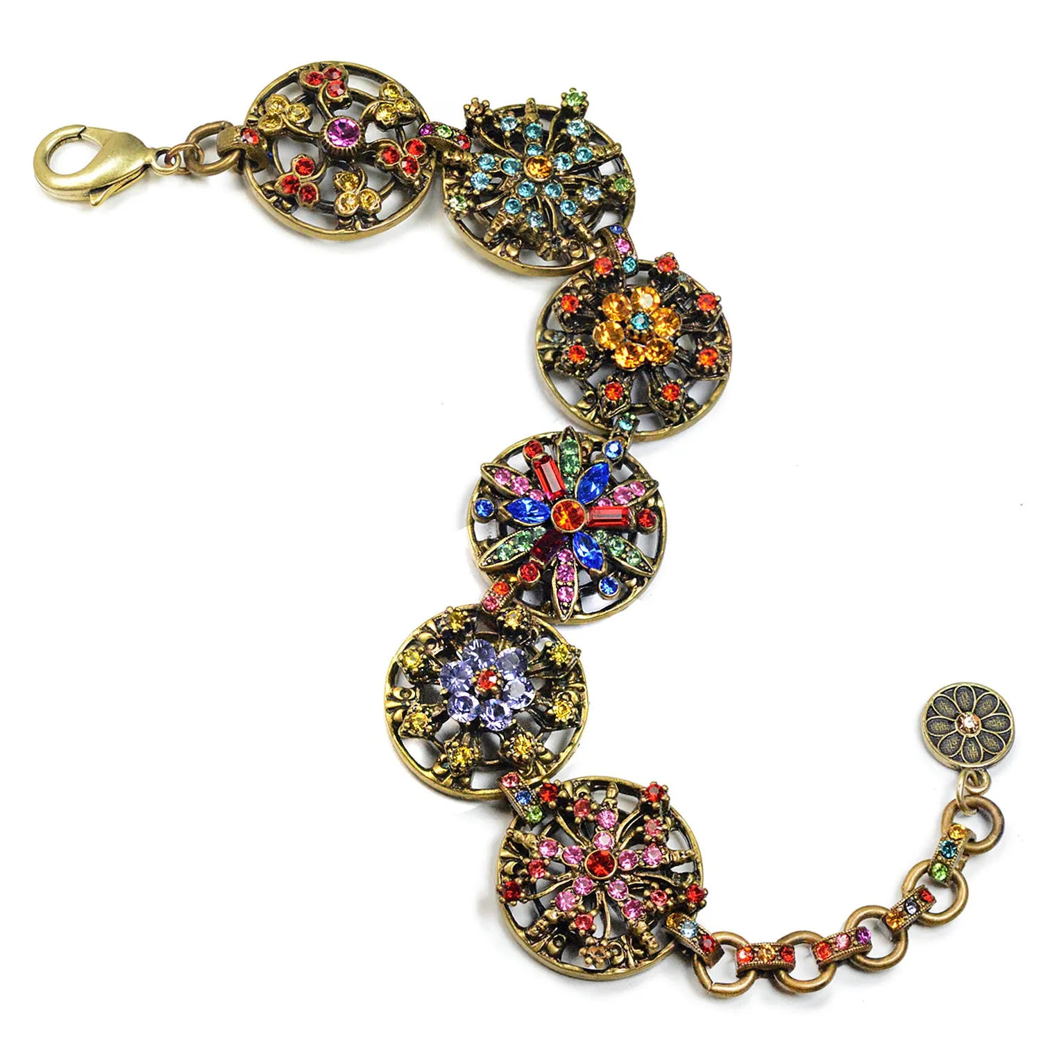 Rainbow Crystal Calypso Statement Bracelet sold by Sweet Romance