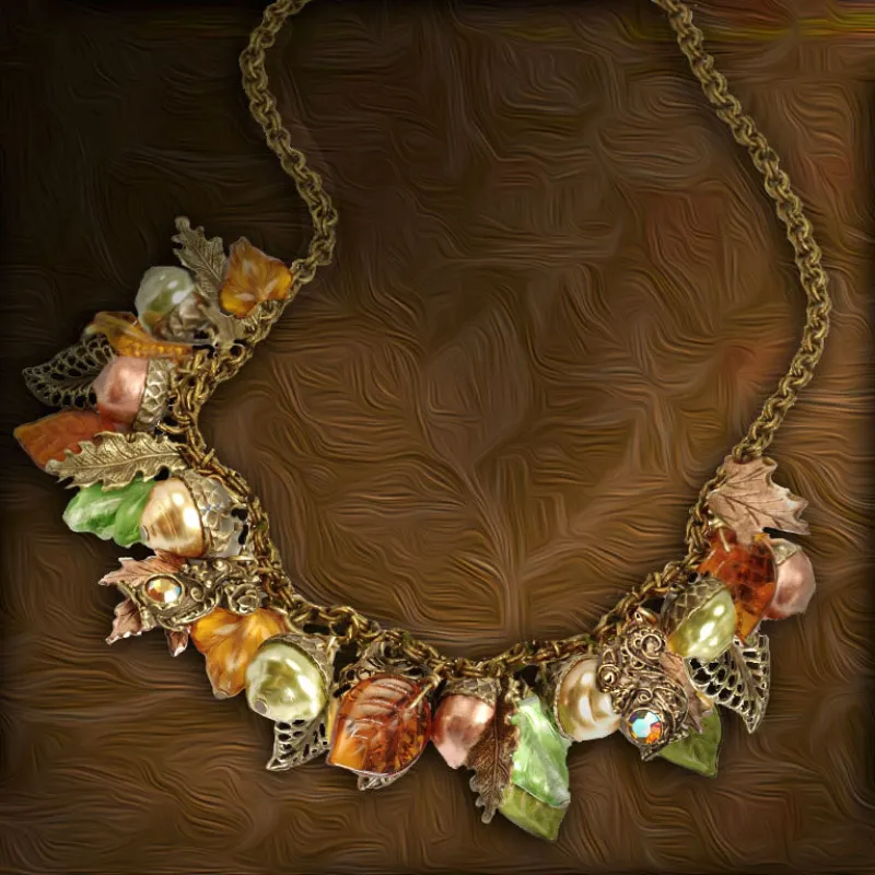 Squirrel's Harvest Charm Necklace N1613 sold by Sweet Romance