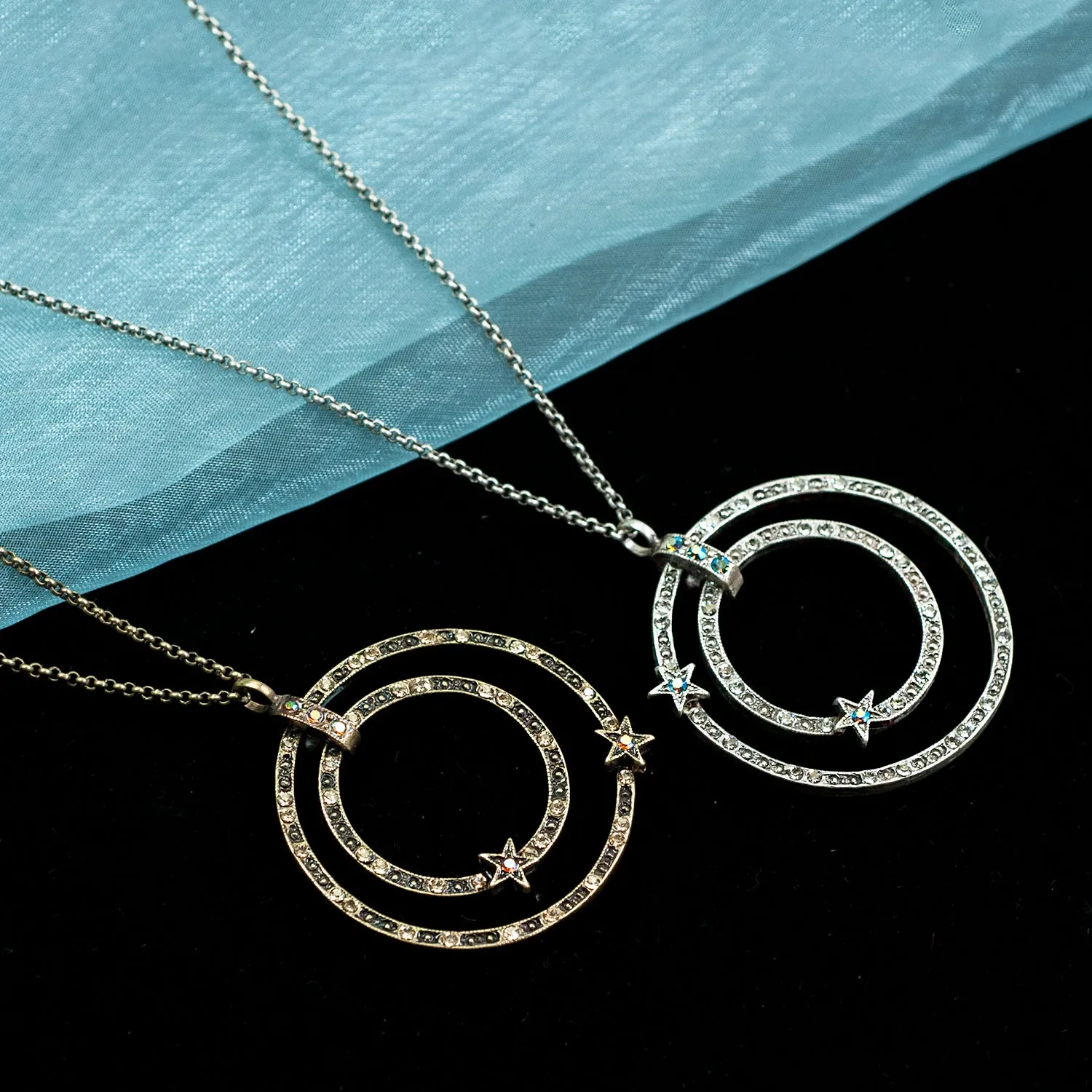 Double Circle Star Necklace N1643 sold by Sweet Romance