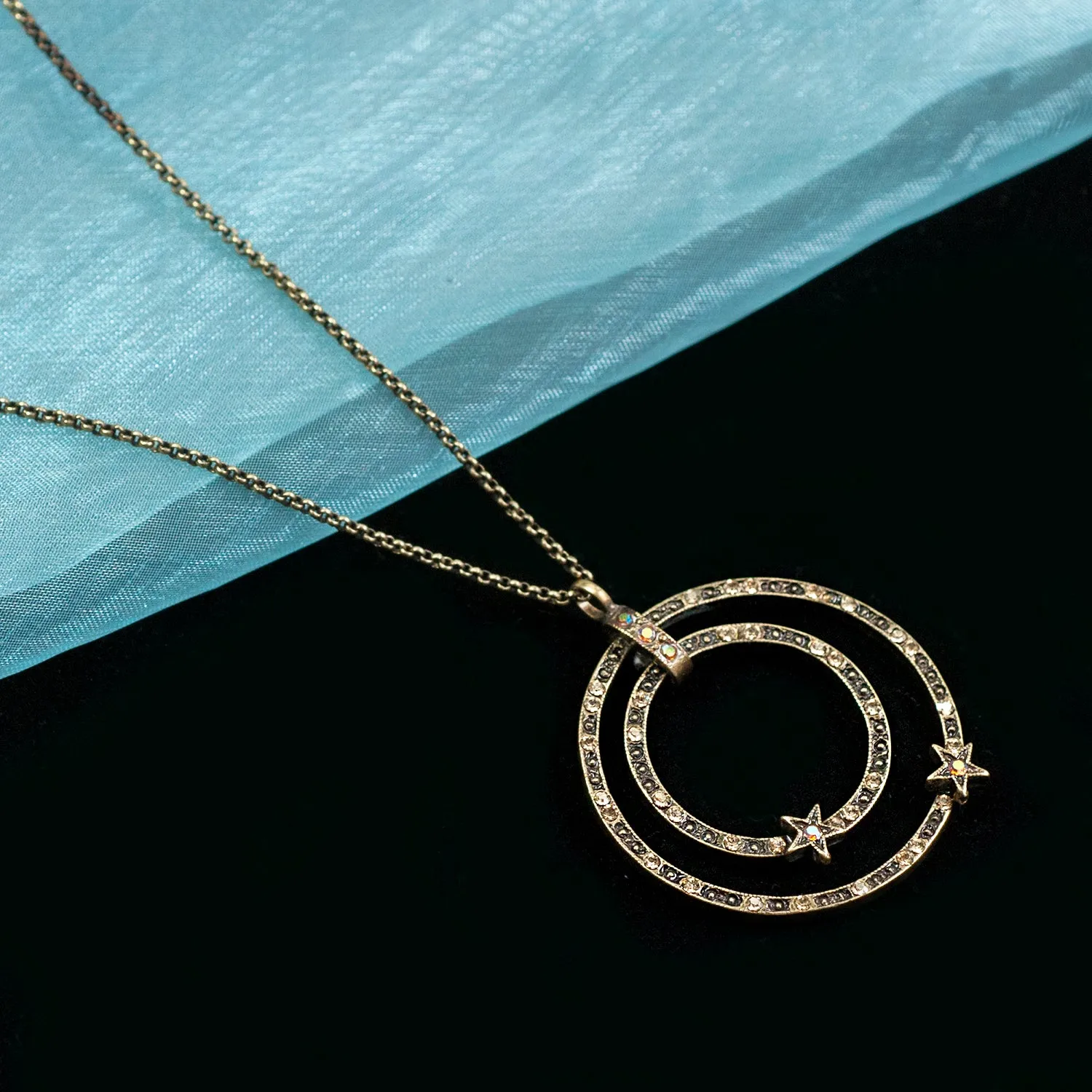Double Circle Star Necklace N1643 sold by Sweet Romance product image thumbnail 4